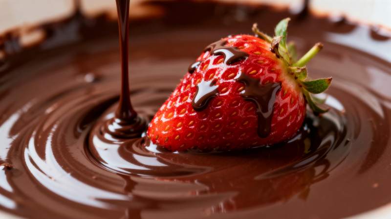 巧克力淋草莓图片