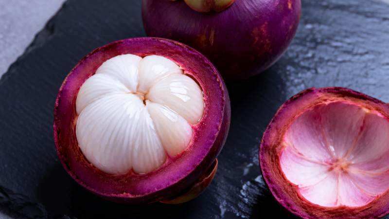 山竹果肉特写图片