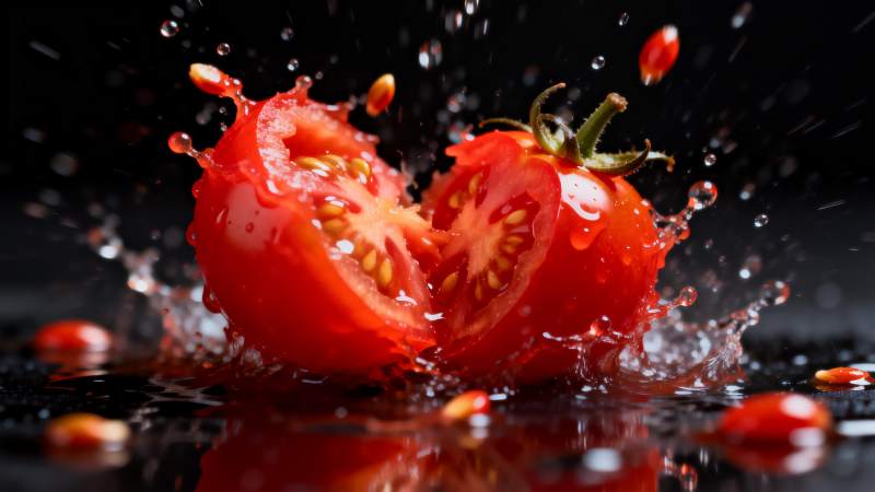 番茄爆裂瞬间图片