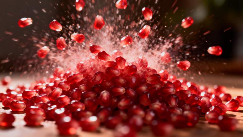 石榴籽飞溅瞬间图片