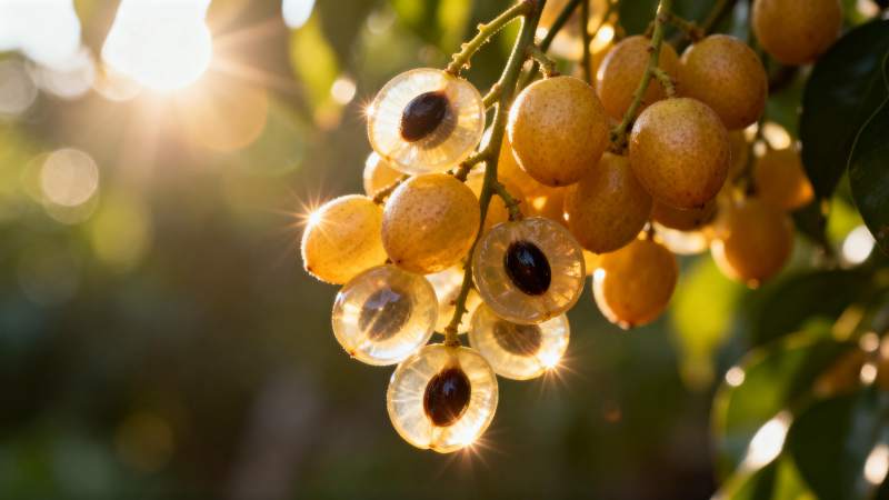 阳光下的金果串图片