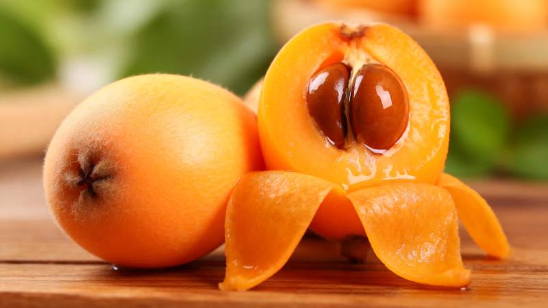 新鲜杏子特写图片