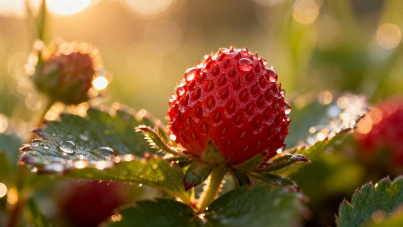 晨露草莓图片