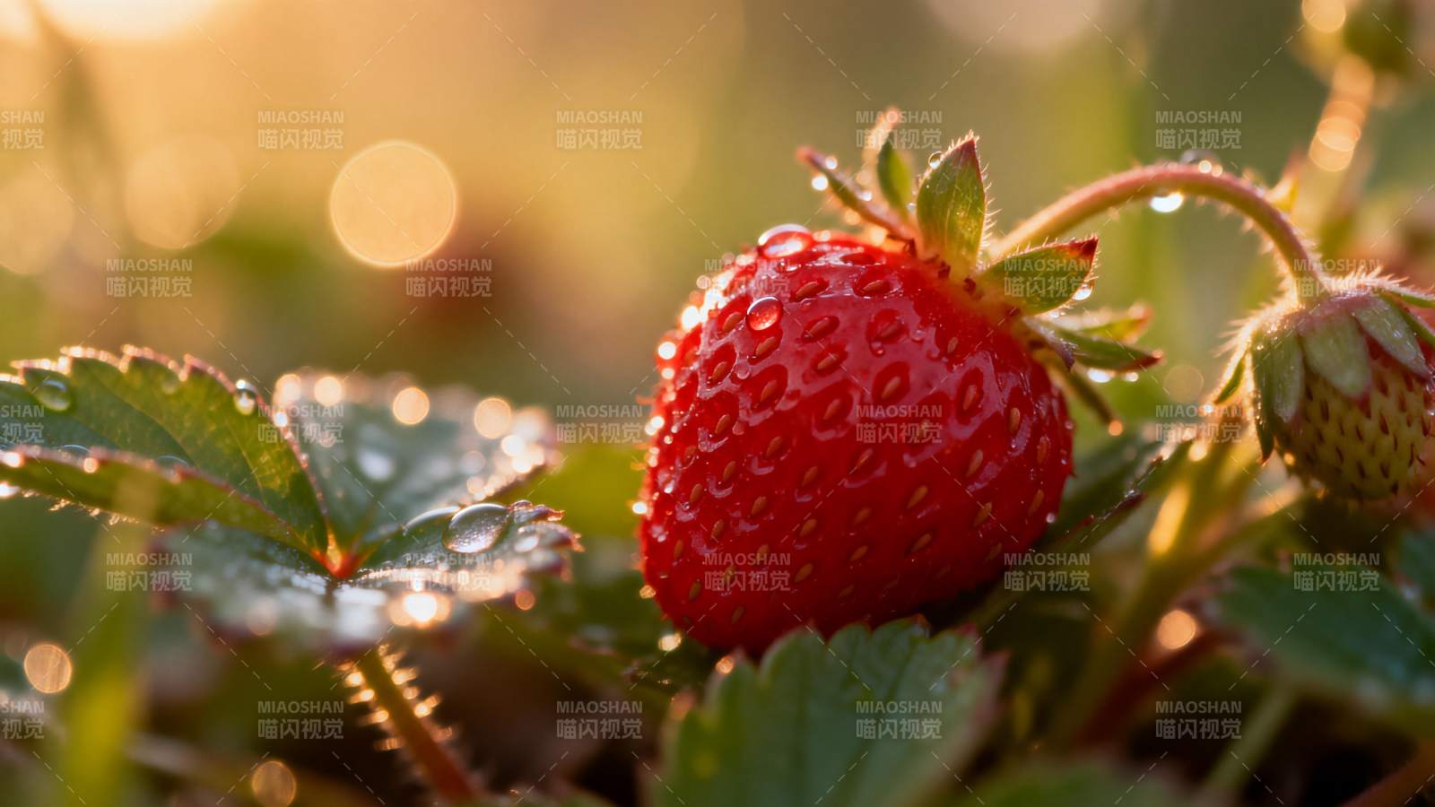 晨露草莓图片