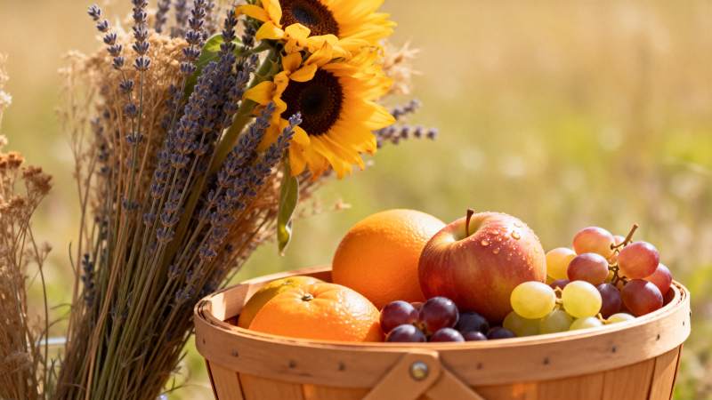 秋日丰收篮图片