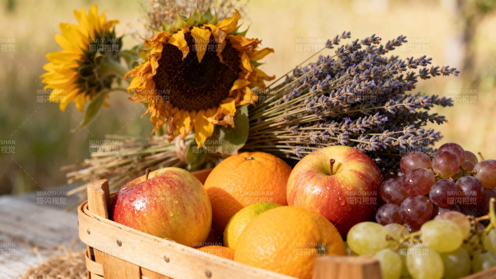 秋日丰收果篮图片