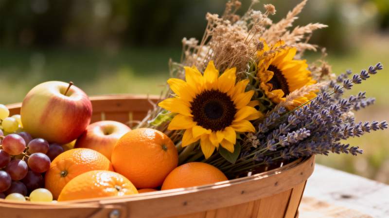 秋日丰收篮图片