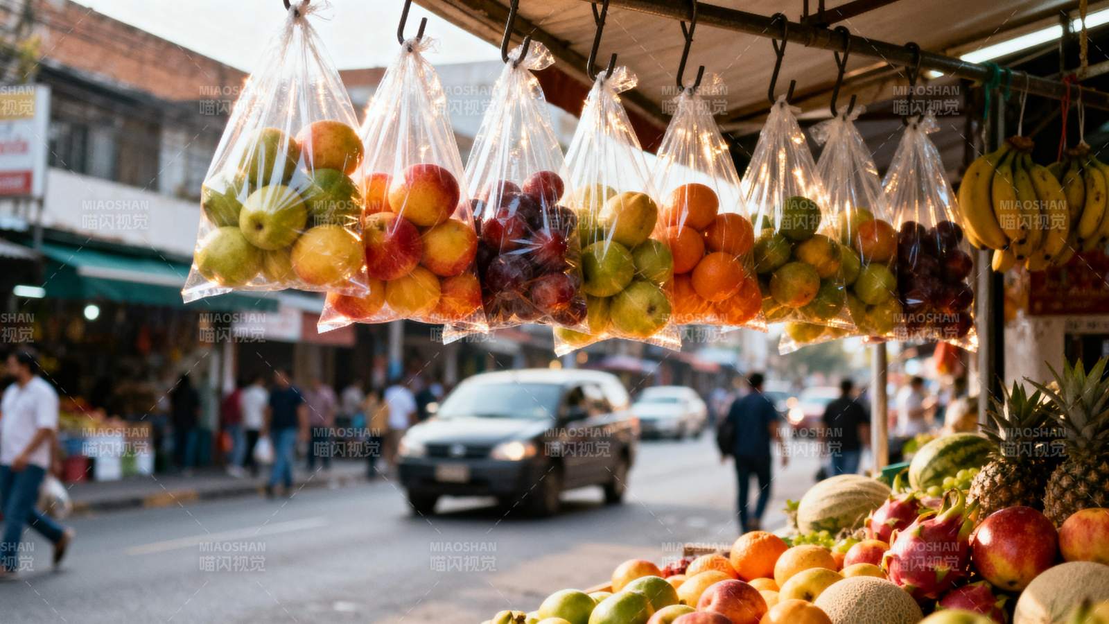 街头水果摊图片