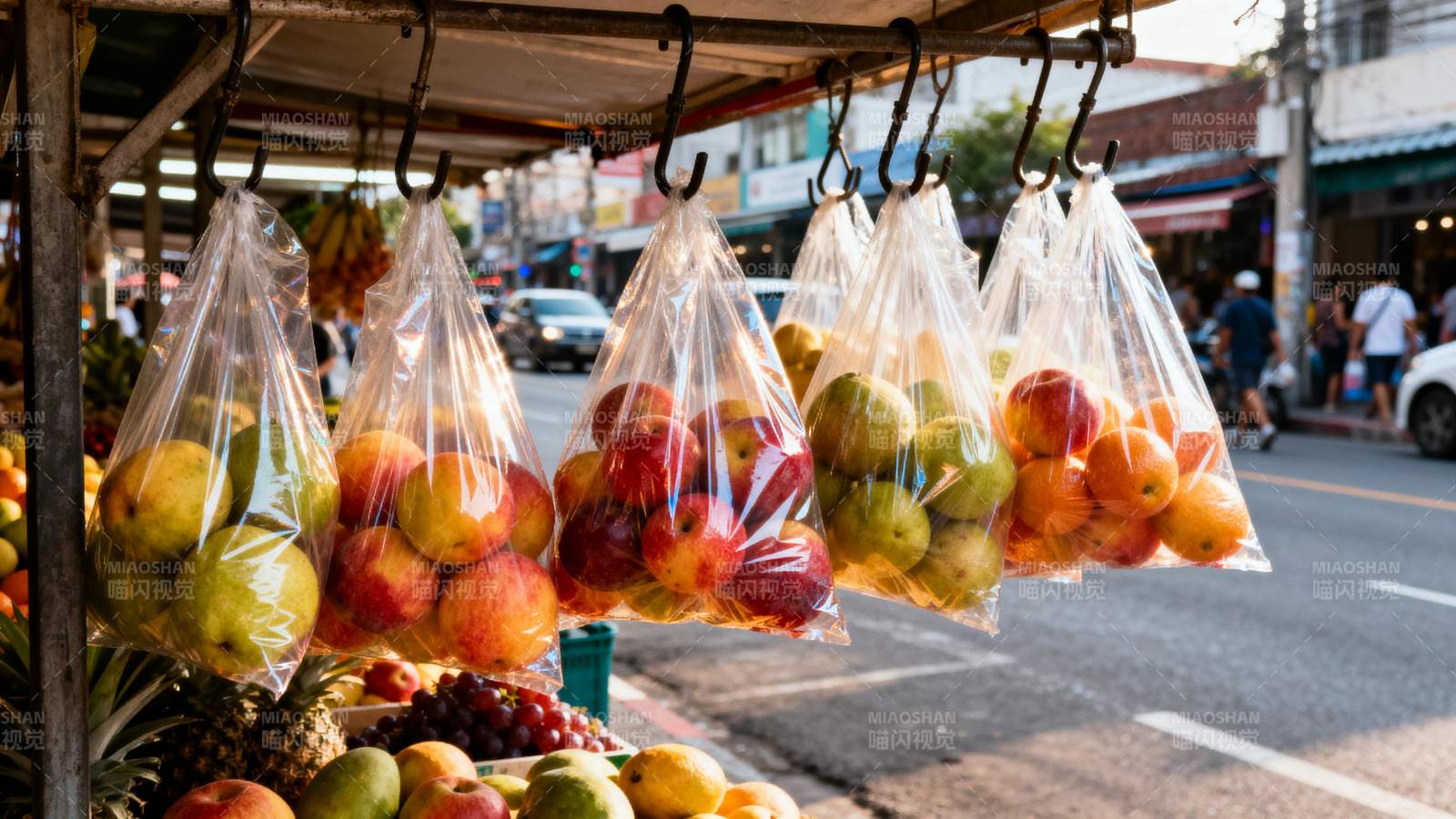 街头水果摊图片