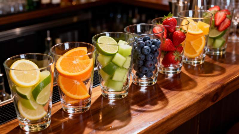 水果饮品排列图片