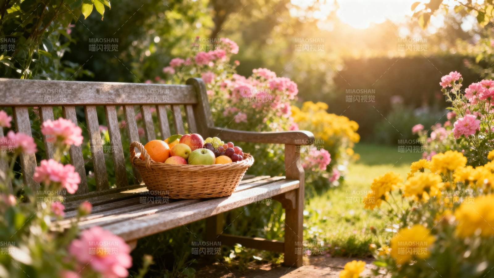 花园里的水果篮图片
