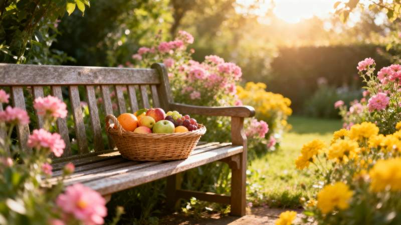 花园里的水果篮图片