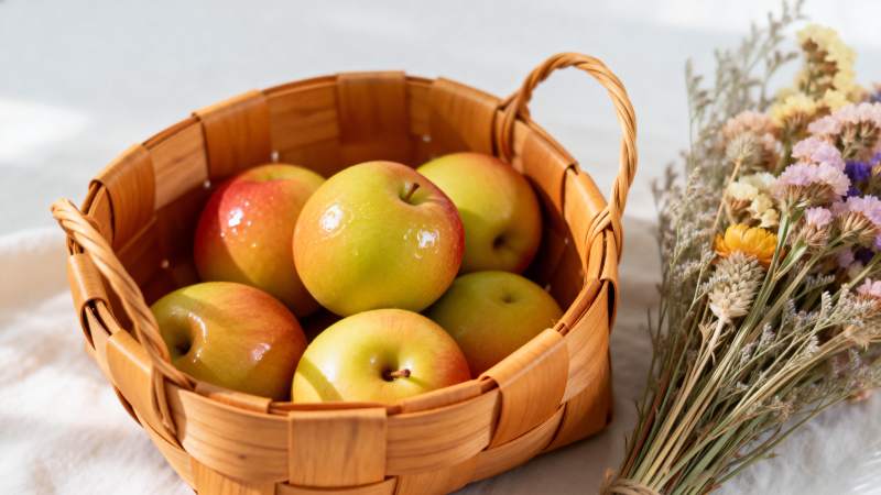 篮中苹果静谧美图片