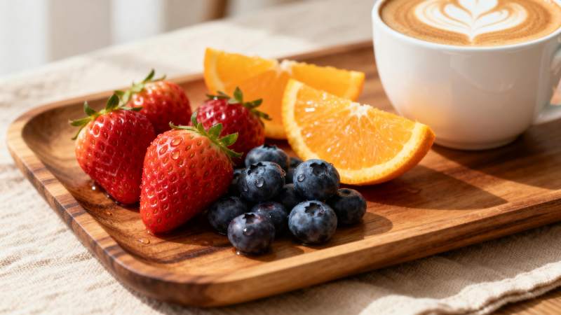 水果与咖啡的搭配图片