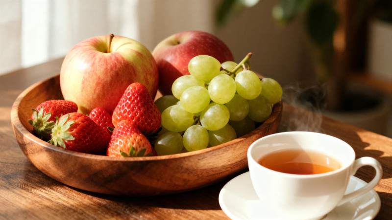 水果与茶的静谧时光图片