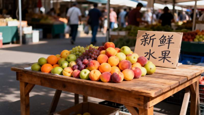 新鲜水果摊图片