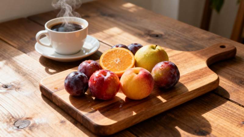 水果与咖啡的静谧时光图片