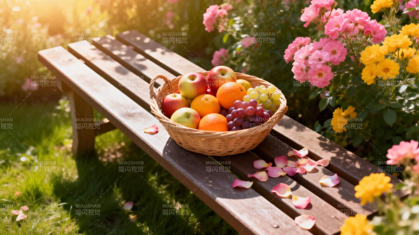 花园果篮静谧时光图片