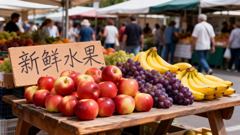新鲜水果摊图片