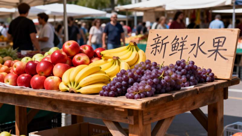 新鲜水果摊图片