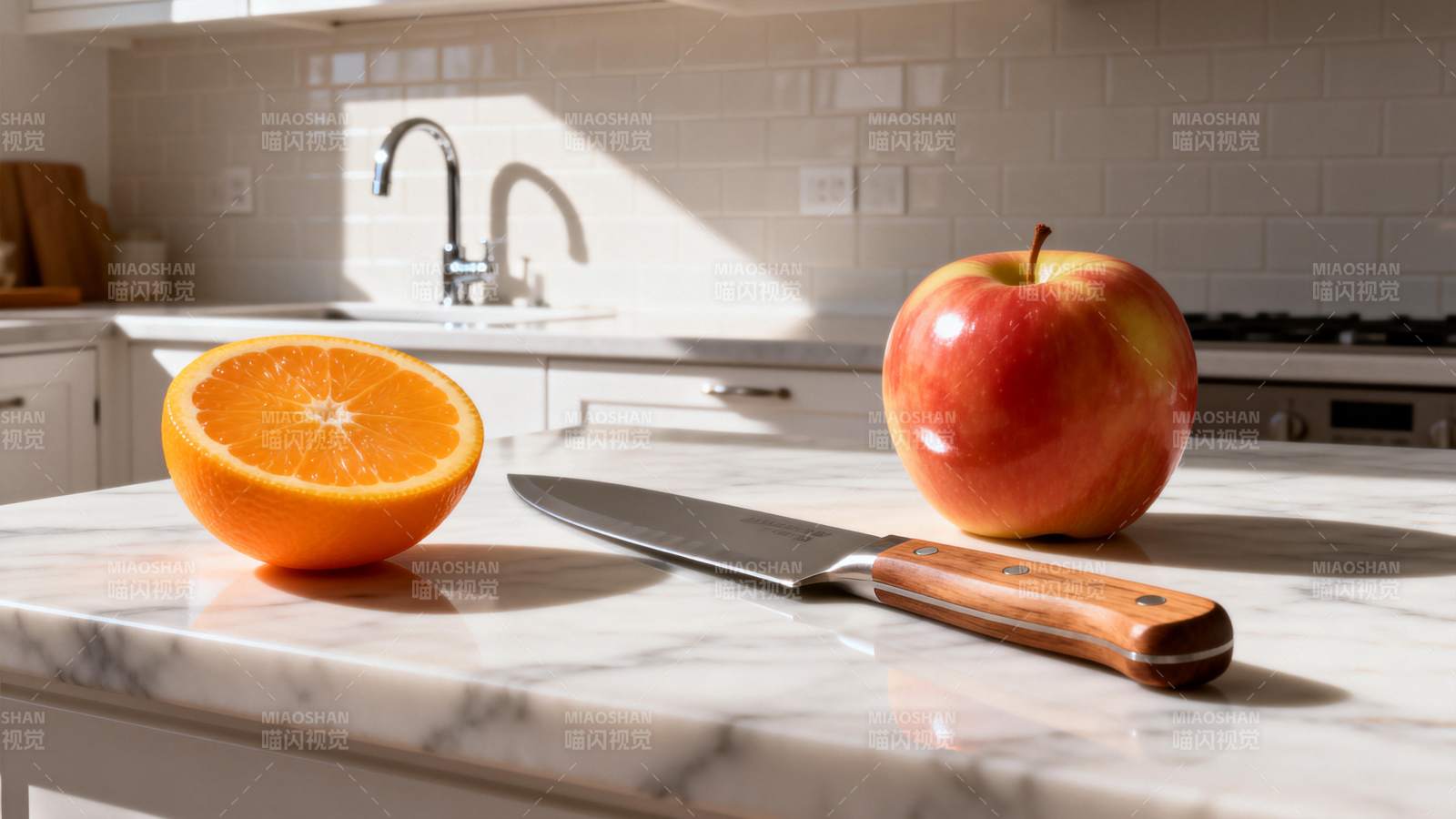 厨房水果与刀具图片