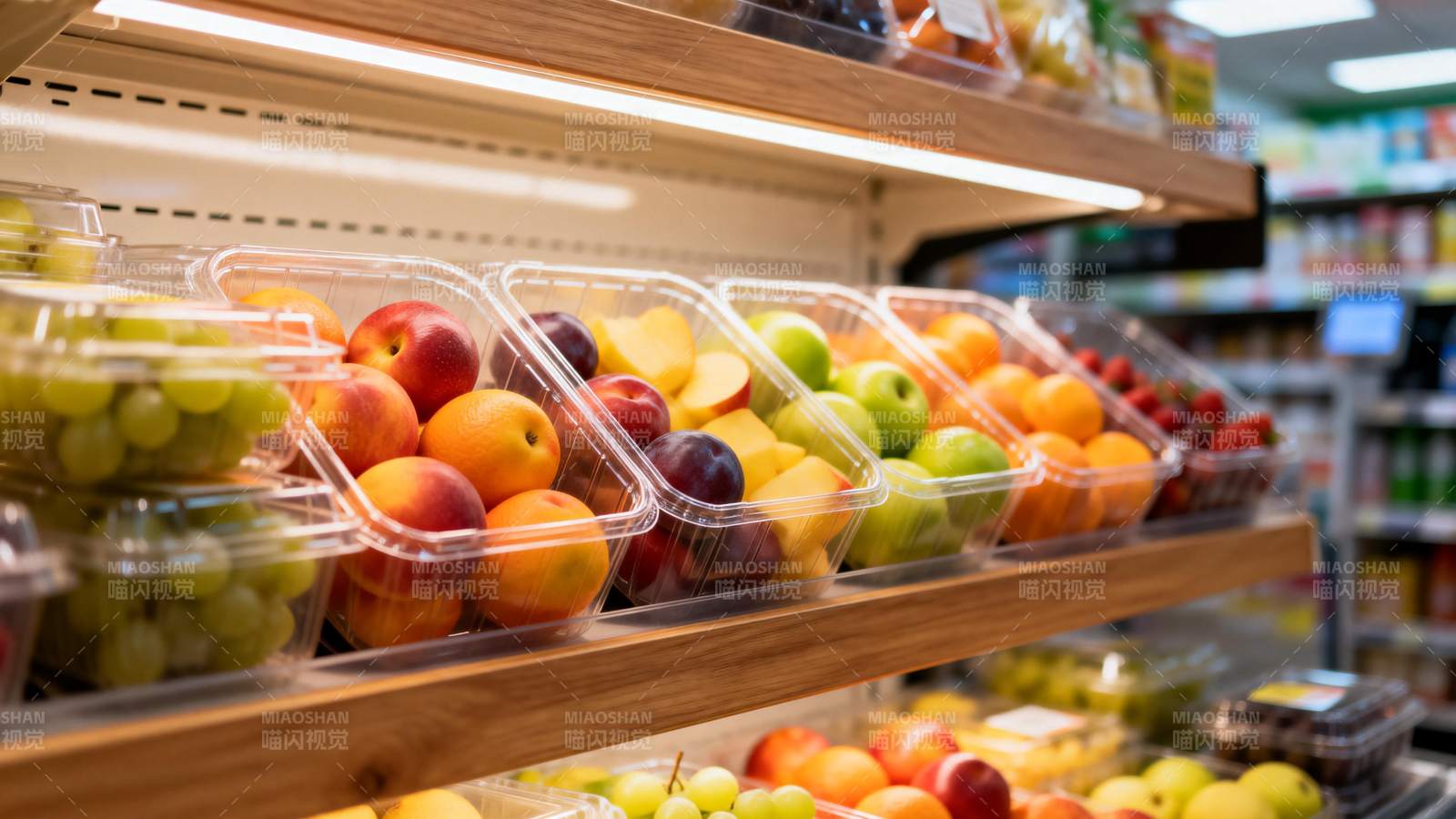 超市水果陈列架图片