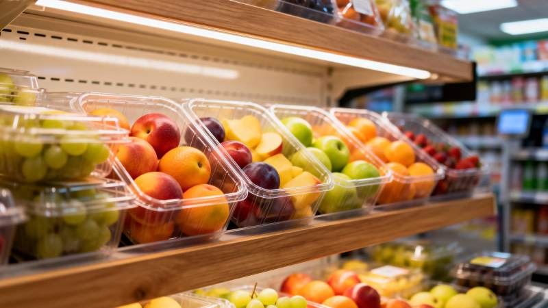 超市水果陈列架图片