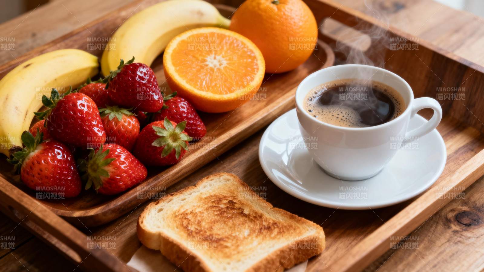 早餐水果咖啡吐司图片