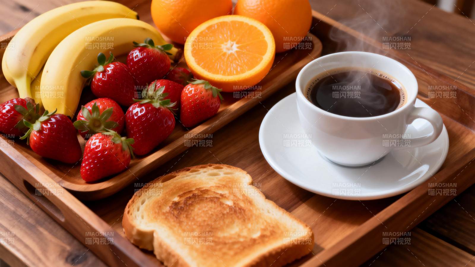 早餐水果咖啡吐司图片