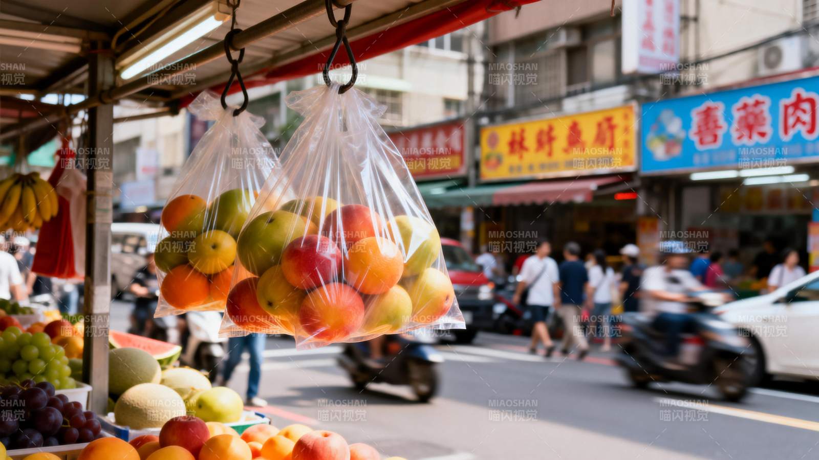 街头水果摊景图片