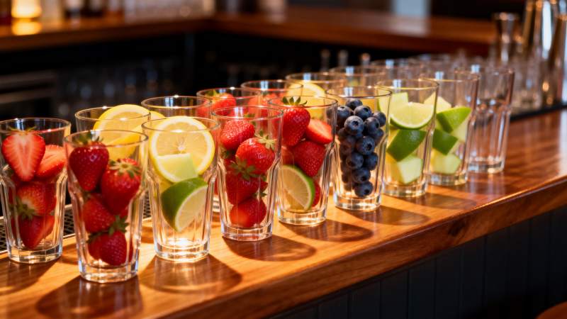 水果饮品排列图片