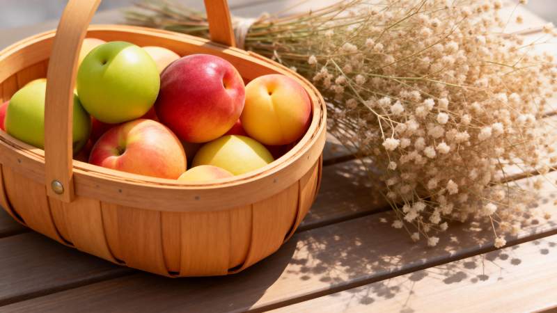 果篮与干花静物图片