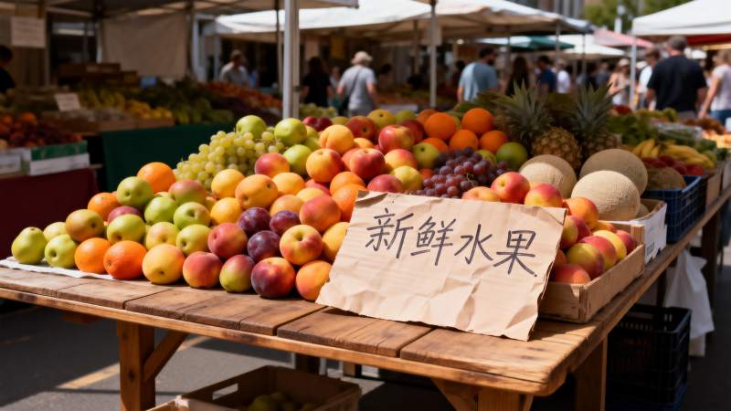 新鲜水果摊位图片