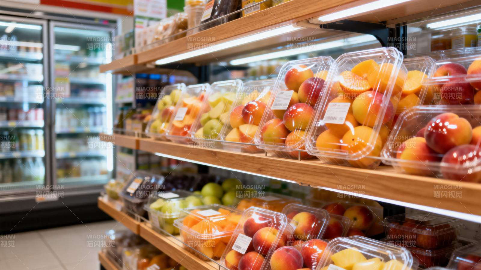 超市水果区陈列图片