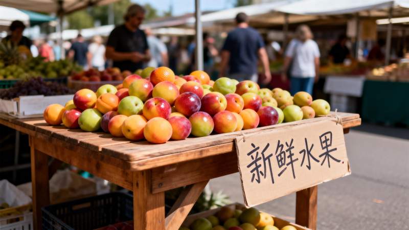 新鲜水果摊图片