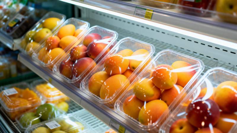 超市新鲜杏子陈列图片