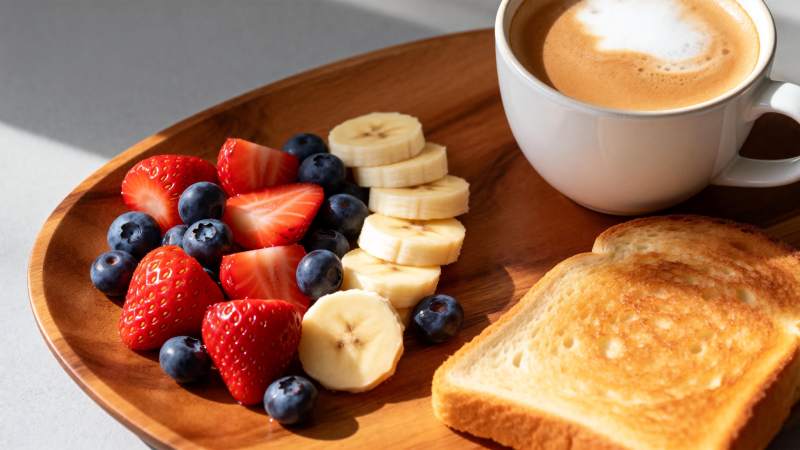 早餐水果咖啡吐司图片