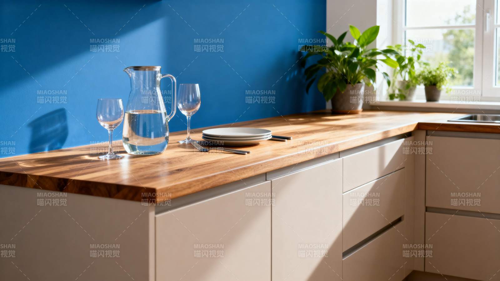 现代厨房一角图片