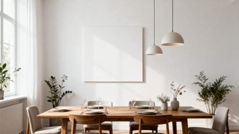 简约餐桌布置图片