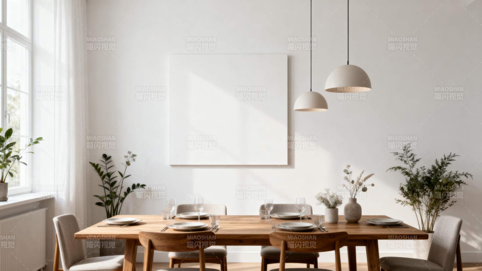 简约餐桌布置图片