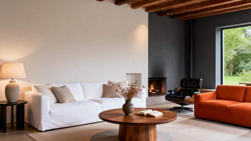 现代客厅温馨布置图片