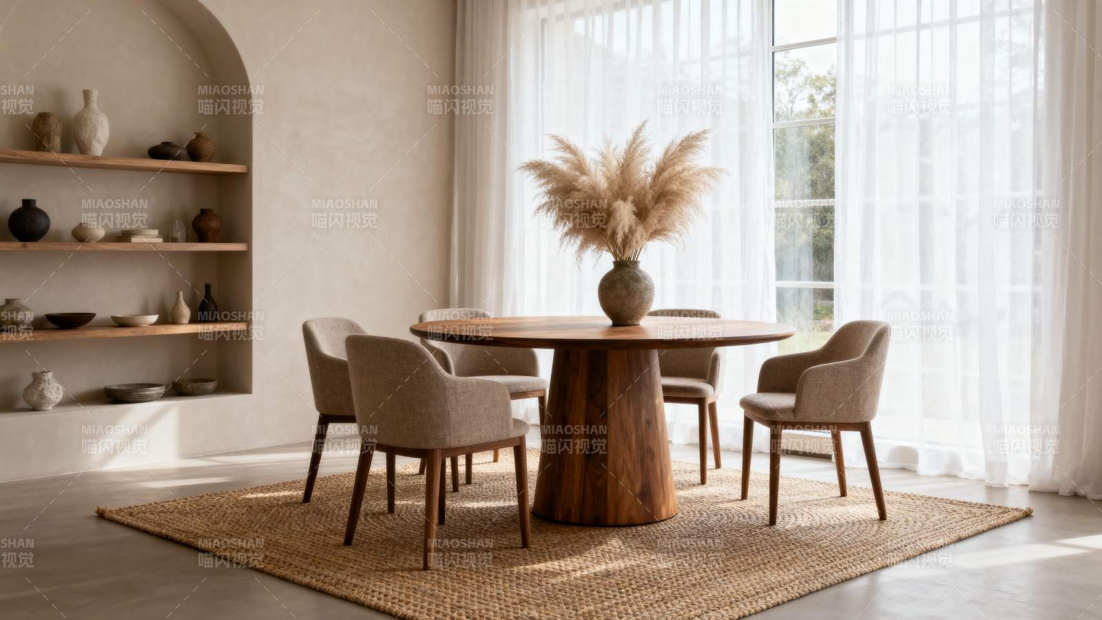 简约餐桌布置图片