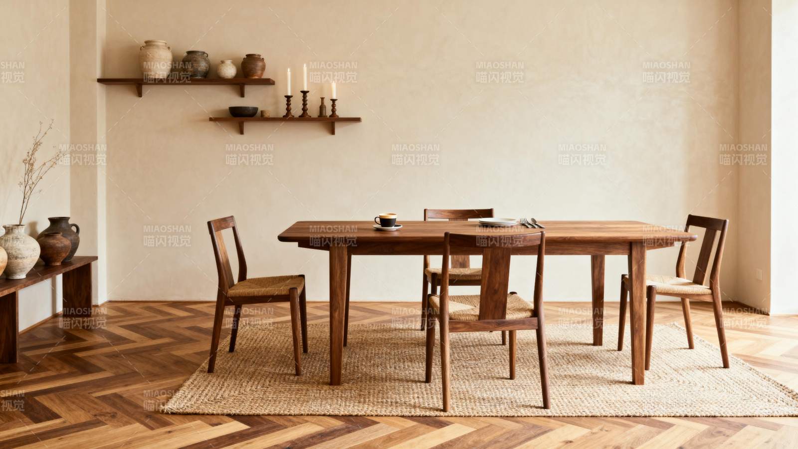 简约木质餐桌椅图片