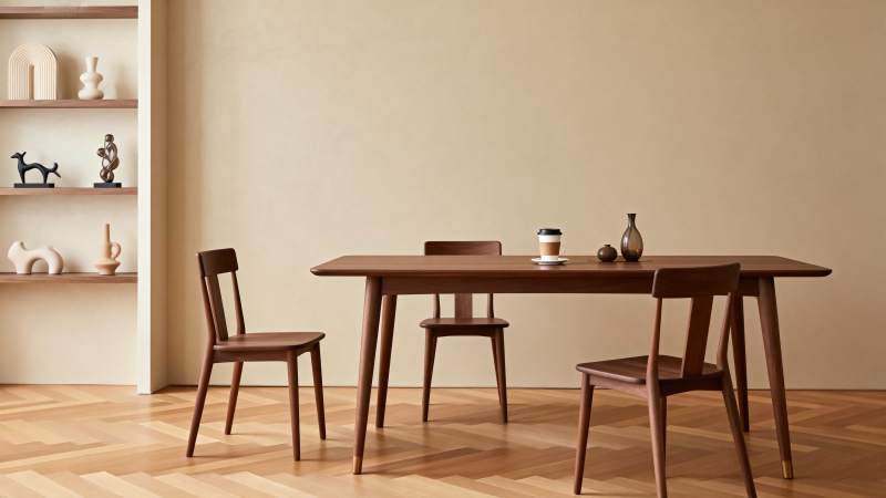 简约木质餐桌椅图片