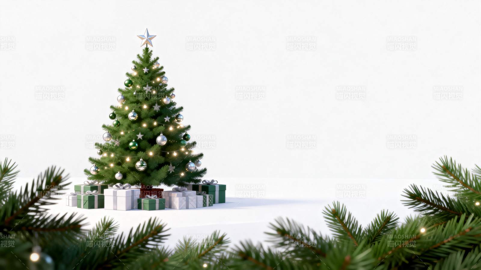 圣诞树与礼物盒图片