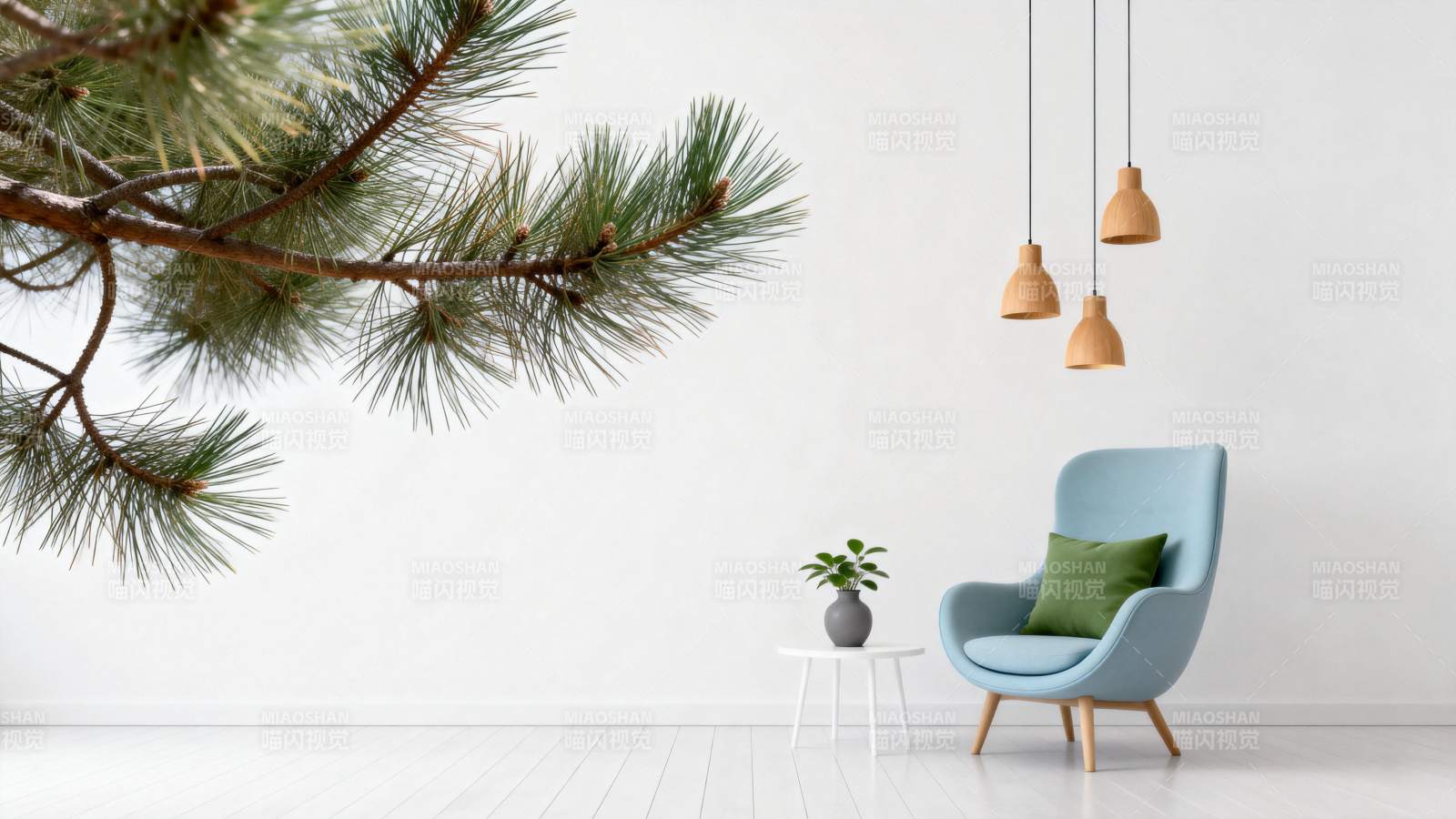 松枝下的宁静角落图片