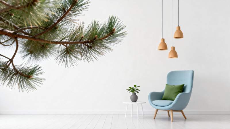 松枝下的宁静角落图片