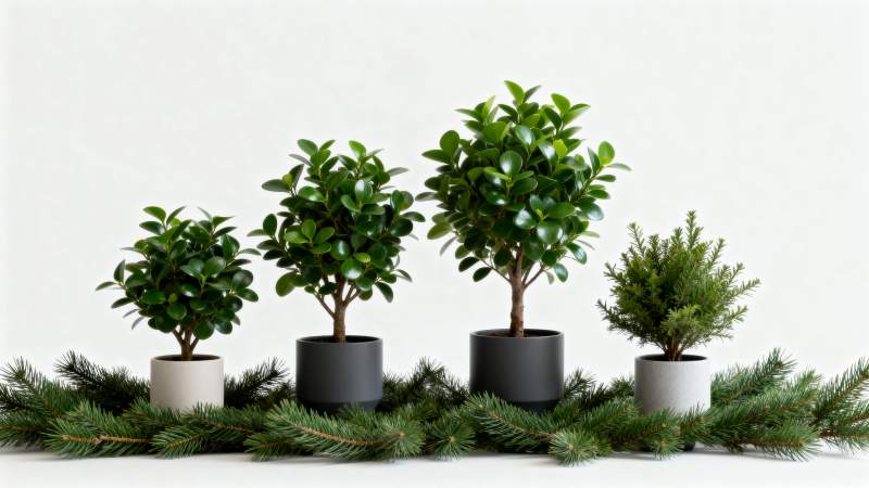 绿植点缀冬日景图片