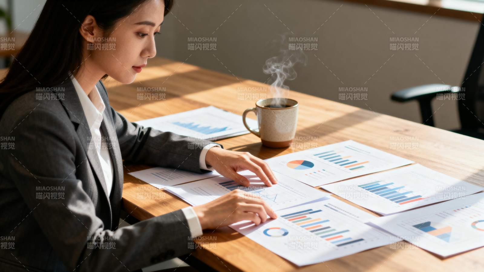 专注工作 茶香相伴图片