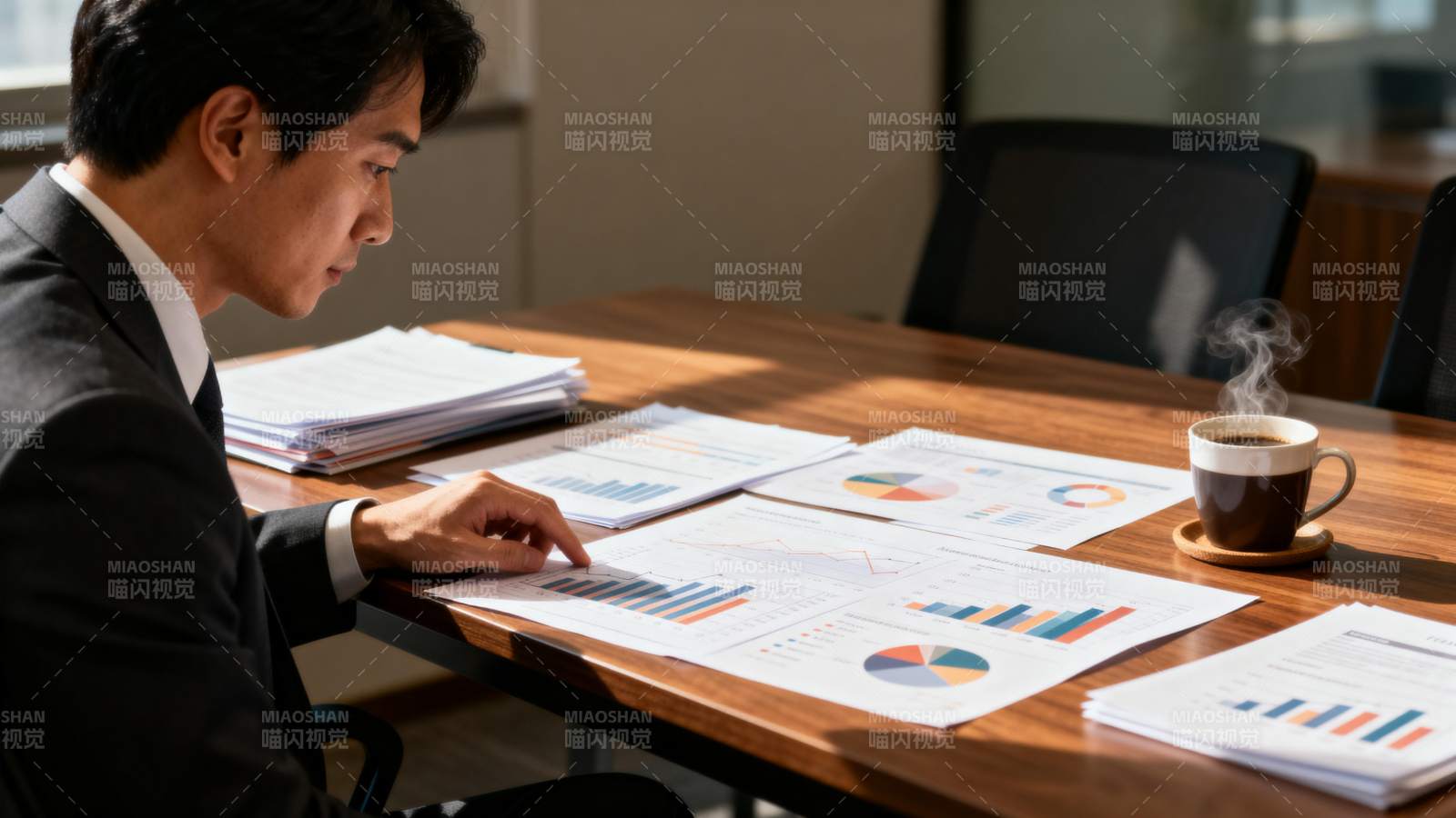 商务人士分析报表图片